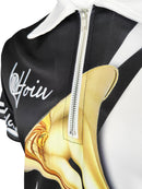 Camisa masculina de manga curta com zíper, padrão de instrumento musical, camisa masculina moderna para esportes de golfe, presente para homem