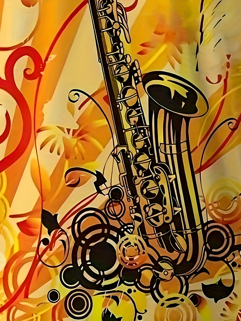 Camiseta de golfe estampada com listras gráficas de saxofone para homens, tendência de verão com mangas curtas para tênis