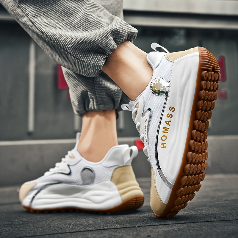 Tênis esportivos masculinos confortáveis e casuais, com cadarço e mesh, respiráveis e leves para atividades físicas indoor e Outdoor Fitness