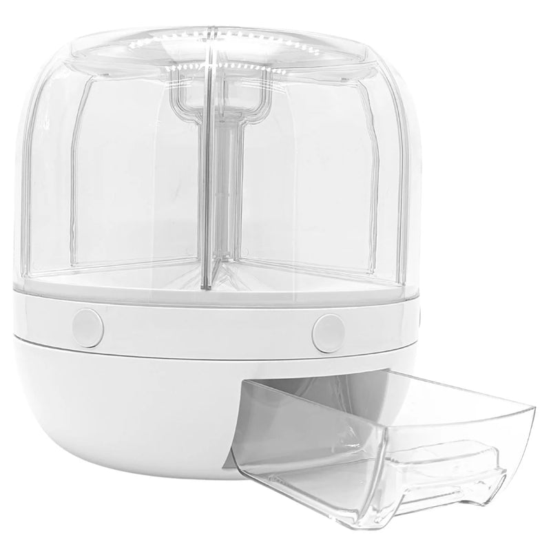 Distribuidor rotativo de 6 divisões selado para cereais secos, feijão, arroz, panela elétrica, recipiente para alimentos de cozinha