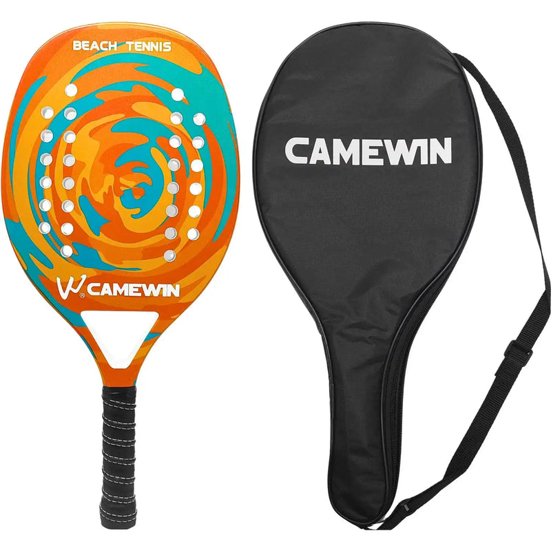 Raquete de tênis de praia Camewin Original,Leve de fibra de carbono  ou fibra de vidro,produto profissional e com capa protetora launch