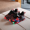 Tênis LED Spiderman para crianças,calçados esportivos para crianças,Sapatos para Meninos e Meninas com luz LED, quente, tamanho 21-30