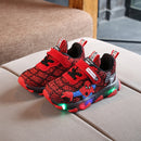 Tênis LED Spiderman para crianças,calçados esportivos para crianças,Sapatos para Meninos e Meninas com luz LED, quente, tamanho 21-30