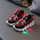 Tênis LED Spiderman para crianças,calçados esportivos para crianças,Sapatos para Meninos e Meninas com luz LED, quente, tamanho 21-30