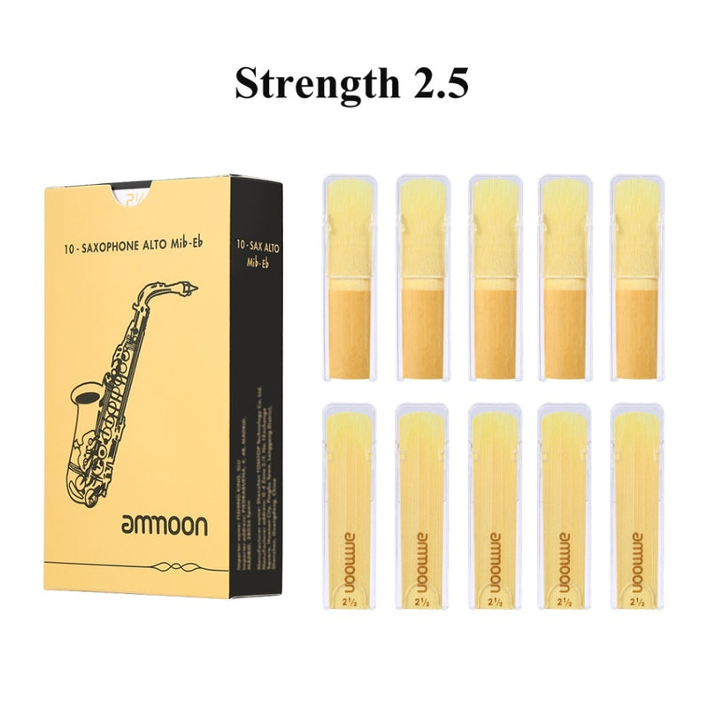 Palhetas Para Sax Alto Mib Caixa com 10 UN Saxophone Reeds  Sax Traditional Reeds Strength 2.5/ 3.0 Saxophone Accessories