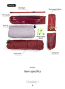 Barraca de Camping,Tenda para 2 Pessoas Ultraleve 20D para Acampamento,Pescas, à Prova D'água.