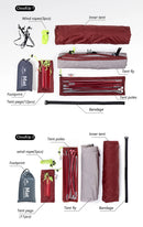 Barraca de Camping,Tenda para 2 Pessoas Ultraleve 20D para Acampamento,Pescas, à Prova D'água.