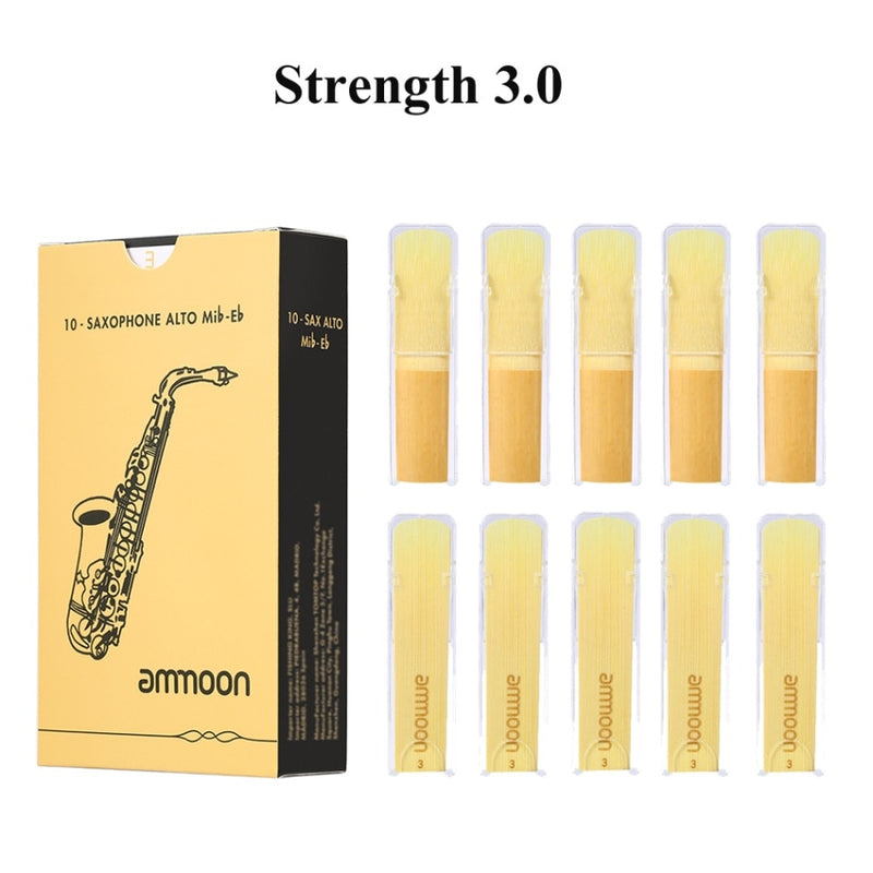 Palhetas Para Sax Alto Mib Caixa com 10 UN Saxophone Reeds  Sax Traditional Reeds Strength 2.5/ 3.0 Saxophone Accessories