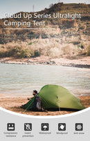 Barraca de Camping,Tenda para 2 Pessoas Ultraleve 20D para Acampamento,Pescas, à Prova D'água.