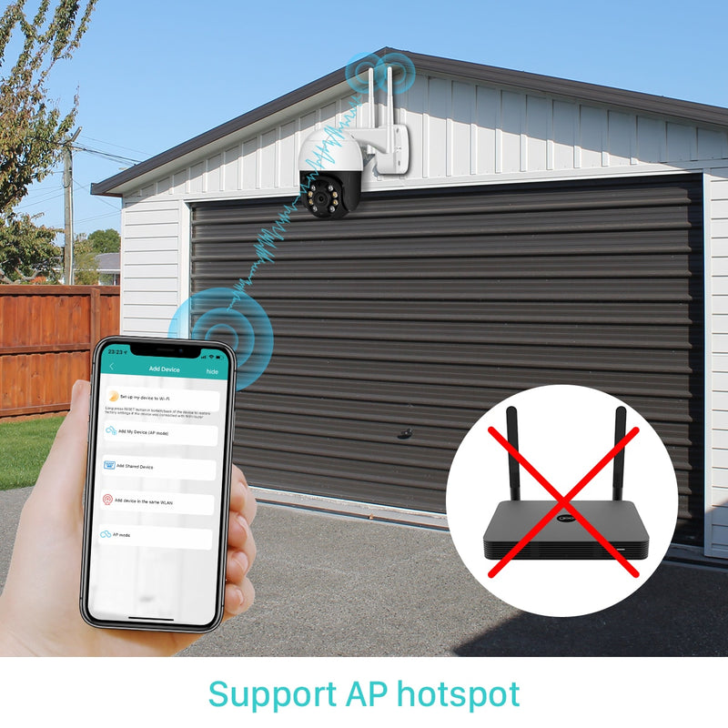 Câmera 1080P PTZ Wifi IP Outdoor 4X Digital Zoom AI Human Detect Wireless Câmera H.265 P2P Audio 2MP 3MP Security CCTV Câmera