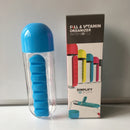 Organizador De Remédios,Garrafa Potável 2 em 1 Porta Pílula,Garrafa de Viagem Com 7 Compartimentos.