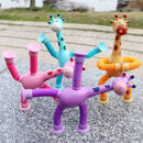 Girafa Ventosa Pop Tubos para Crianças, Telescópica Girafa Fidget Brinquedos,Fole sensorial, Anti-Stress Squeeze Toy, alívio do estresse