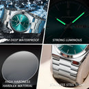 Relógio masculino de luxo POEDAGAR, à prova d'água, luminoso, com data e dia da semana, em aço inoxidável, estilo casual, com mecanismo de quartzo.