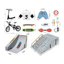 Brinquedos de Scooter de Dedo,de Duas Rodas,Mini Skates Conjuntos de Peças de Rampa,Dedo Bmx,Dedo Fingerboard,Deck de Skate,Brinquedos do Momento.