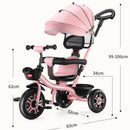 Carrinho de Bebê Triciclo Infantil, Bicicleta Leve, Caminhada, 3 Rodas, 1-3-6 Anos de Idade, Entrega Rápida