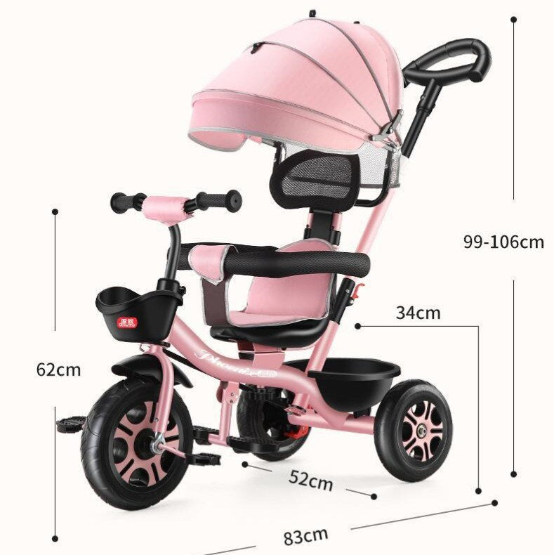 Carrinho de Bebê Triciclo Infantil, Bicicleta Leve, Caminhada, 3 Rodas, 1-3-6 Anos de Idade, Entrega Rápida