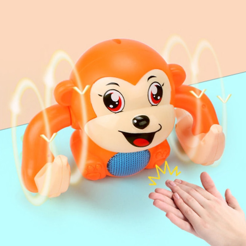 Brinquedo de macaco elétrico infantil, brinquedo giratório com formato de  animal de desenho animado, controle por voz, seguro, presente para bebês e  crianças - AliExpress