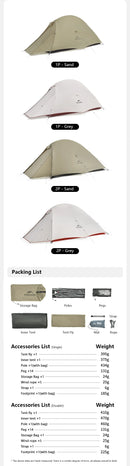 Barraca de Camping,Tenda para 2 Pessoas Ultraleve 20D para Acampamento,Pescas, à Prova D'água.