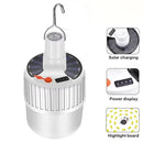 Lâmpada LED a luz solar de 100 W para áreas externas,portátil,recarregável por USB,com gancho para acampamento,serve para iluminar barraca ,é à prova d'água e economizadora de energia