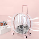 Mala de rolamento Transparente Para Pet,Trolley Case Para Gato e Cachorro,Travel Box, Stroller, Acessórios de moda