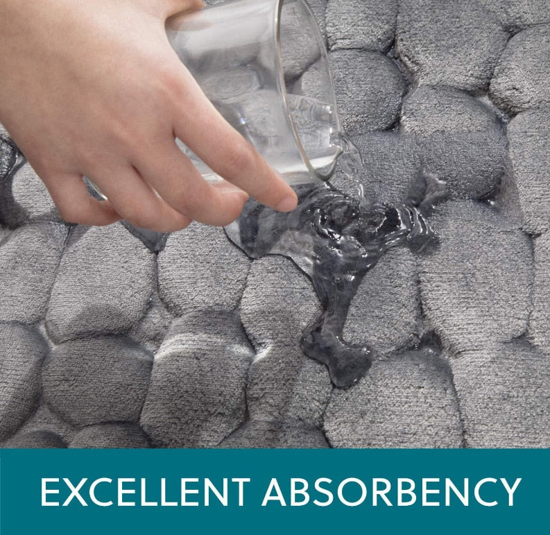 Espuma de memória em relevo tapete de veludo banheiro sala de estar antiderrapante tapete de paralelepípedos