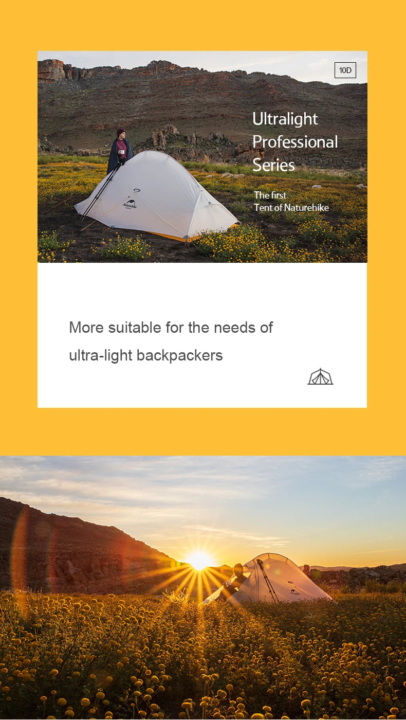 Barraca de Camping,Tenda para 2 Pessoas Ultraleve 20D para Acampamento,Pescas, à Prova D'água.