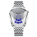 Relógio de quartzo aço luminoso banda malha relógio Touch Screen preto tecnologia relógio