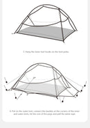 Barraca de Camping,Tenda para 2 Pessoas Ultraleve 20D para Acampamento,Pescas, à Prova D'água.