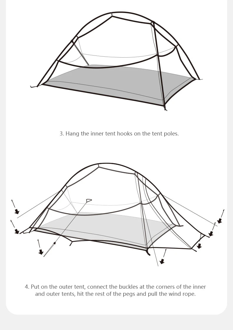 Barraca de Camping,Tenda para 2 Pessoas Ultraleve 20D para Acampamento,Pescas, à Prova D'água.