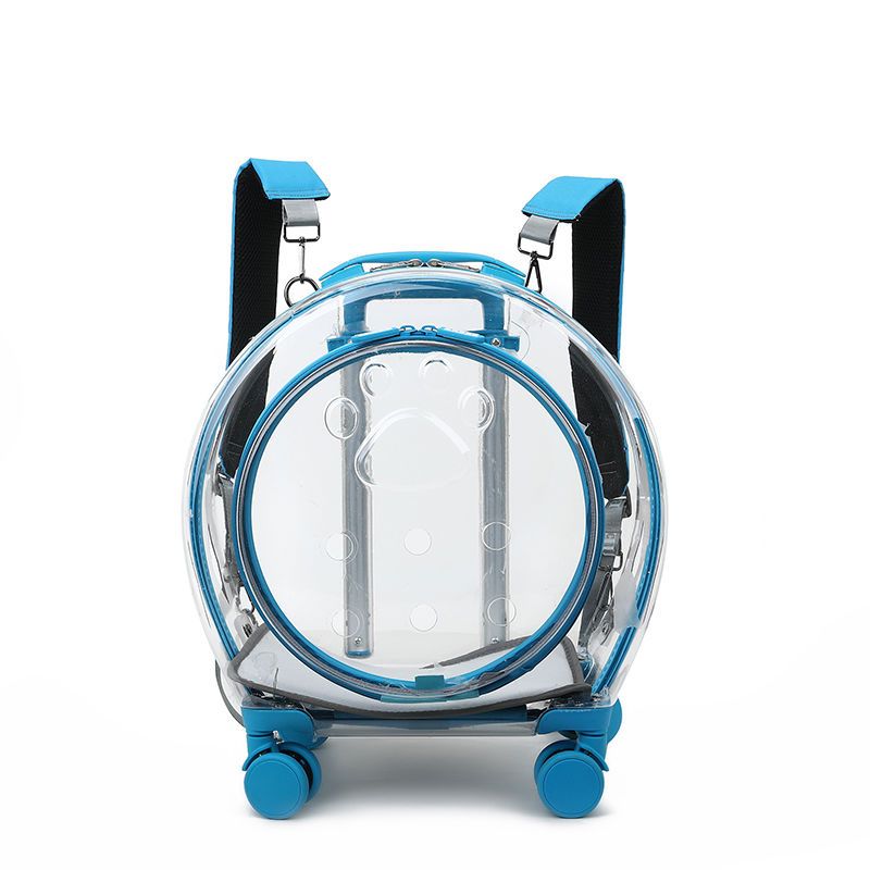 Mala de rolamento Transparente Para Pet,Trolley Case Para Gato e Cachorro,Travel Box, Stroller, Acessórios de moda
