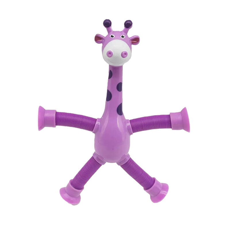 Girafa Ventosa Pop Tubos para Crianças, Telescópica Girafa Fidget Brinquedos,Fole sensorial, Anti-Stress Squeeze Toy, alívio do estresse