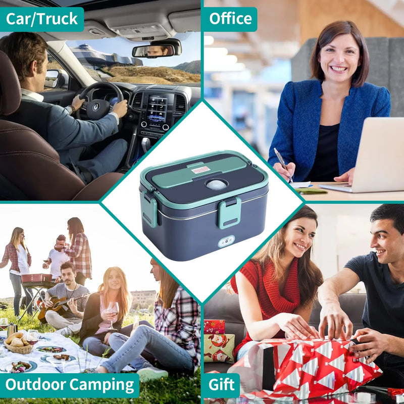 Marmita Aquecedora de Alimentos de 80W Portátil,Recipiente de 1,8L