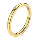 Anel TIGRADE de titânio, 2 mm, 4 mm e 6 mm, banhado a ouro 14K, com acabamento polido e formato de cúpula, para homens e mulheres, tamanho único (3 a 13,5).
