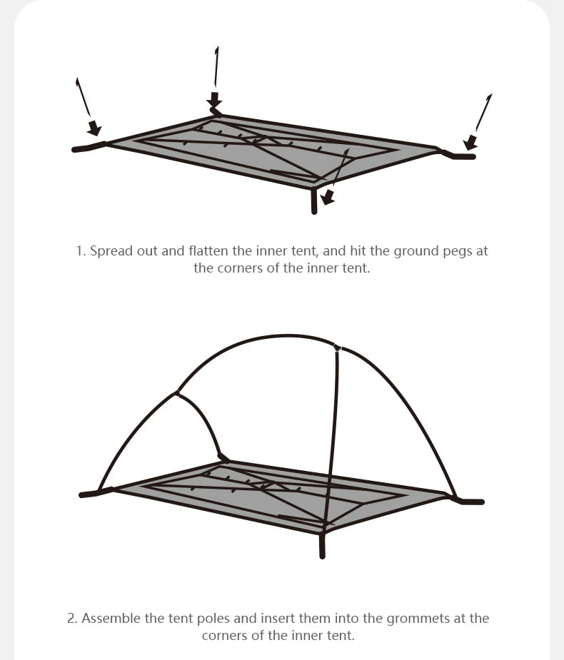 Barraca de Camping,Tenda para 2 Pessoas Ultraleve 20D para Acampamento,Pescas, à Prova D'água.