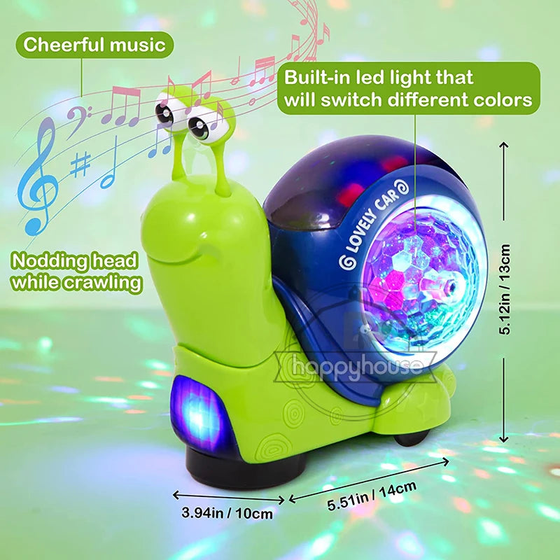 Caracol Bate e Volta Com Música e LED,Execelente Presente pro seu Bebê