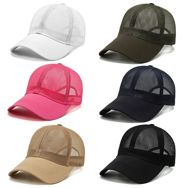 Bonés para Homens e Mulheres Verão Full Mesh Baseball Cap Masculino Quick Dry Proteção Solar Caminhadas Golf Correndo Ajustável Snapback Hat Respirável Novo