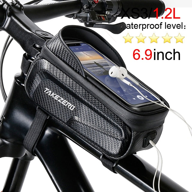 Case Para Por Na Bicicleta ele Protege a Tela Do Celular Sensível ao toque,à prova d`água ciclismo topo tubo dianteiro quadro mtb road bike saco 7.2 caso do telefone acessórios da bicicleta