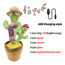 Cacto Falante é o Brinquedo em Forma De Planta que Dança e Imita a Fala da Criança,Carregamento USB.