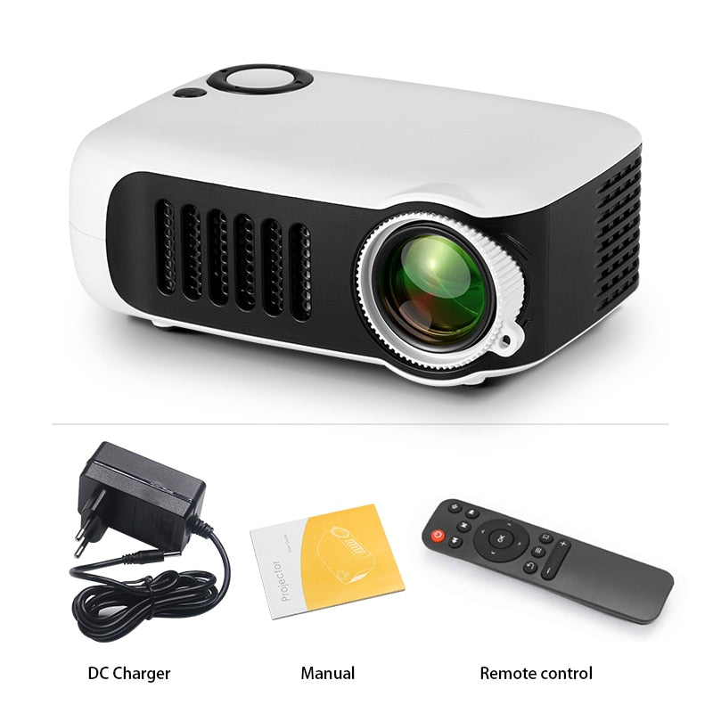 Mini Projetor Home Theater Portátil 3D,Vídeo LED, Projetor de Laser Beamer 4K 1080P Via HD,Port Smart,TV BOX