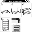 Sapateira simples multi-camada, calçado montado de bricolage, organizador de espaço, suporte preto, prateleira da sala de estar
