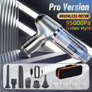 Aspirador De Pó Sem Fio Portátil Para Casa ou Carro,Sucção Forte,Vácuo Automático,Mini Eletrodoméstico, 95000Pa