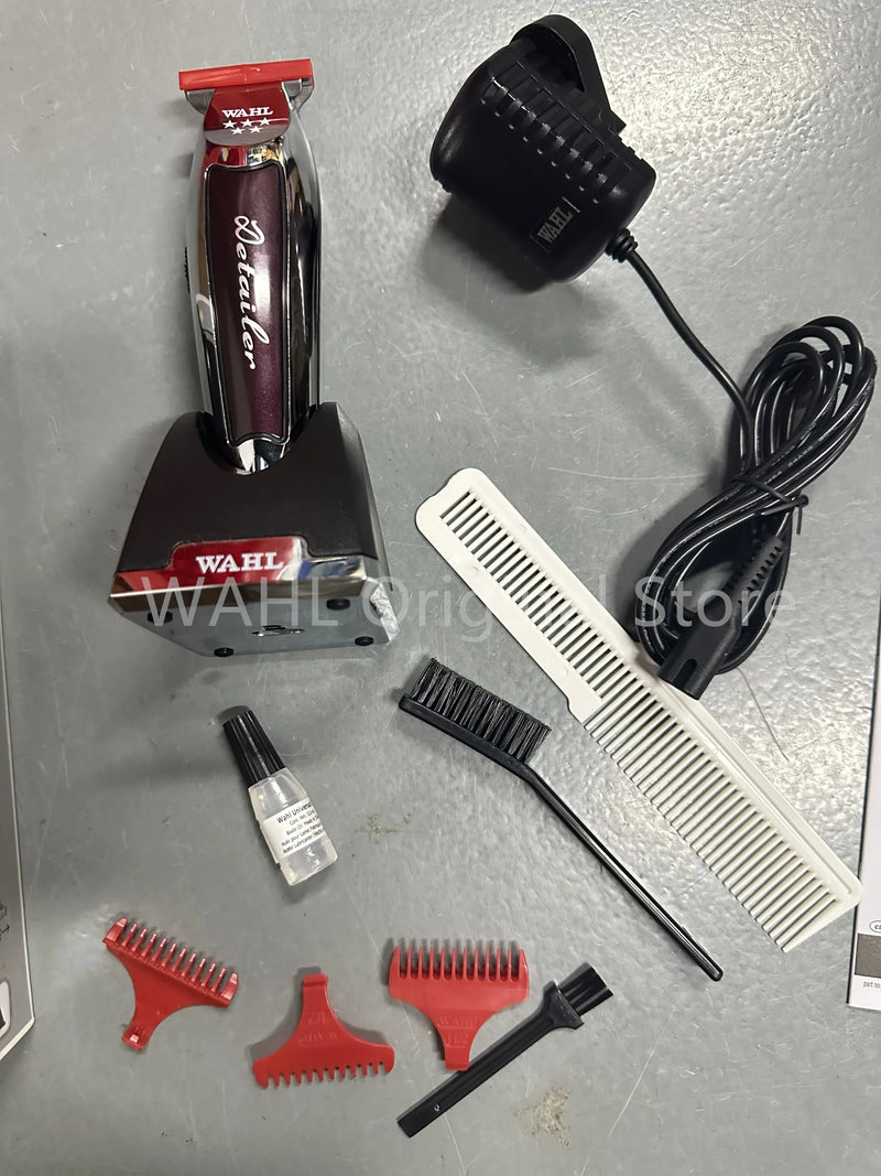 Máquina Oficial Wahl 8171 Profissional 5 Estrelas Sem Fio Detailer, Aparador de Cabelo Extra ,Máquina de Cortar Cabelo Com Suporte de Carregamento.