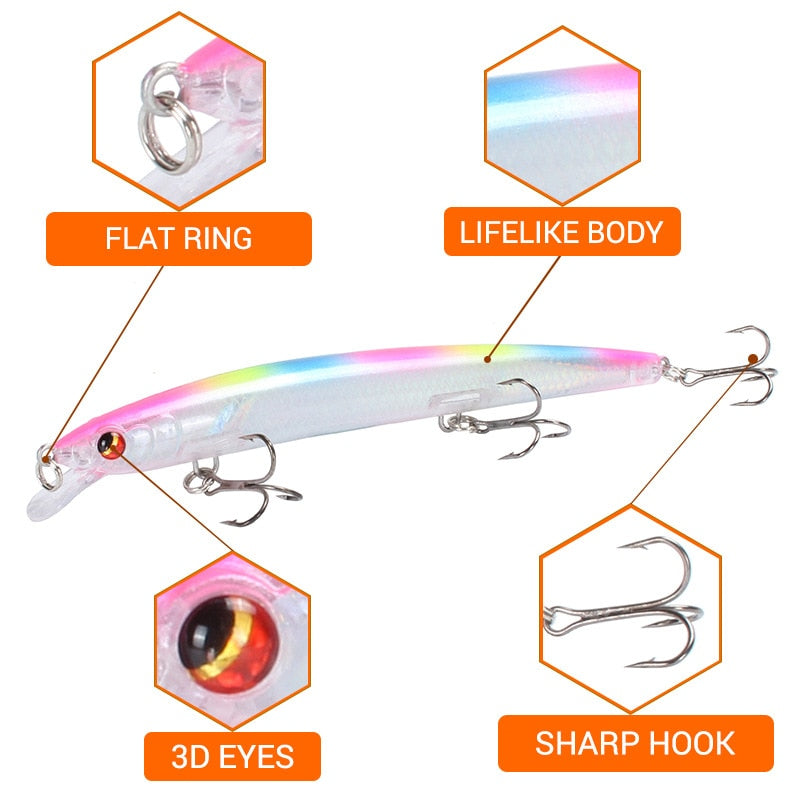 Iscas de Pesca Que Afunda,Ultra Longas, Para Água Salgada,Mar,Rios,Iscas Grandes,Iscas Duras,Acessório de Pesca.