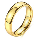Anel TIGRADE de titânio, 2 mm, 4 mm e 6 mm, banhado a ouro 14K, com acabamento polido e formato de cúpula, para homens e mulheres, tamanho único (3 a 13,5).