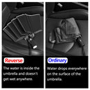 Guarda-chuva Dobrável Reverso Totalmente Automático com Lanterna LED 10 Costelas à Prova de Vento Reflexiva Listra UV Guarda-chuva Dobrável Para Sol ou Dia de Chuva