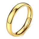 Anel TIGRADE de titânio, 2 mm, 4 mm e 6 mm, banhado a ouro 14K, com acabamento polido e formato de cúpula, para homens e mulheres, tamanho único (3 a 13,5).