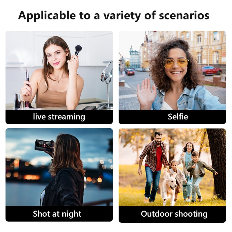 Tripé Telescópico com Luz de Preenchimento,Telefone Selfie Vara sem Fio BluetoothPortátil, Huawei, iPhone 13, Android, Xiaomi, Novo.