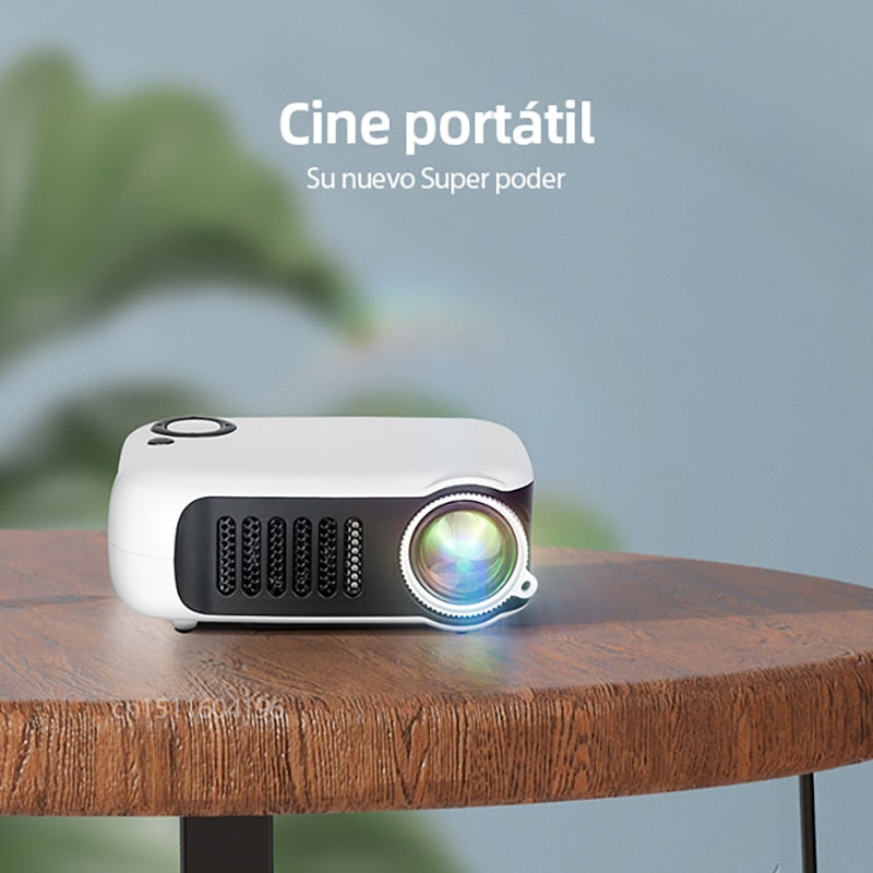 Mini Projetor Home Theater Portátil 3D,Vídeo LED, Projetor de Laser Beamer 4K 1080P Via HD,Port Smart,TV BOX