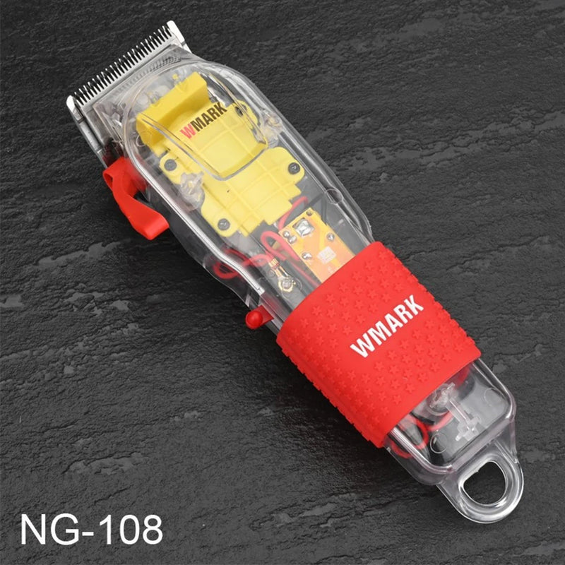 WMARK NG-108 Hair Trimmer Hair Cutting Machine Rechargeable Barber Transparent Style Professional Cordless Hair Clippers Shaving