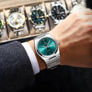 Relógio masculino de luxo POEDAGAR, à prova d'água, luminoso, com data e dia da semana, em aço inoxidável, estilo casual, com mecanismo de quartzo.